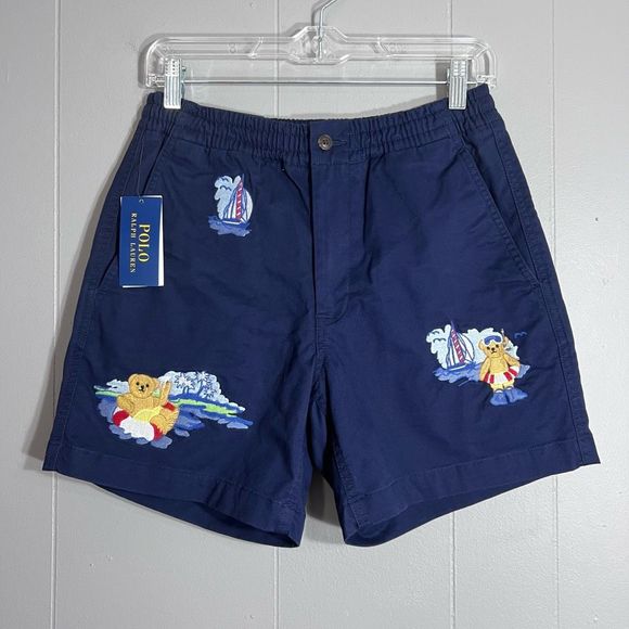 Polo Ralph Lauren Other - NWT $125 Polo Ralph Lauren 6” Embroidered Polo Bear Prepster Shorts Mens XS Navy